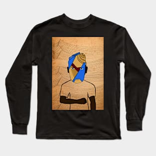 King Tut NFT - MaleMask with CrayonEye Color and BlueSkin on TeePublic Long Sleeve T-Shirt